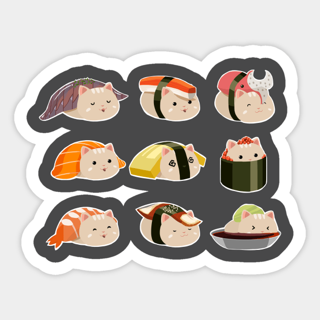 Sushi Cat Sticker by russ29